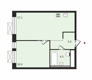 Квартира 35,3 м², 1-комнатная - изображение 1