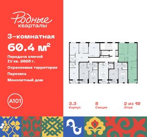 60,2 м², 3-комнатная квартира 11 269 353 ₽ - изображение 11