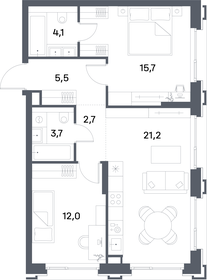 Квартира 64,9 м², 2-комнатная - изображение 1