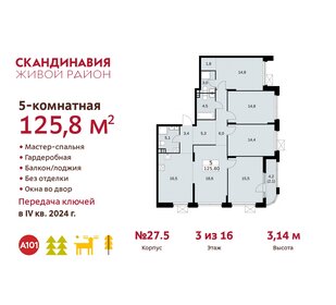Квартира 125,8 м², 5-комнатная - изображение 1