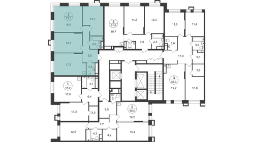 Квартира 79,5 м², 3-комнатная - изображение 2