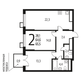 68,5 м², 2-комнатная квартира 16 912 650 ₽ - изображение 92