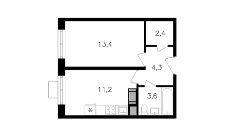 24,1 м², квартира-студия 11 206 500 ₽ - изображение 1