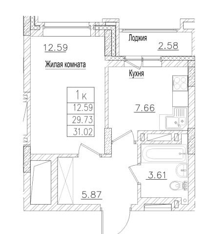 30 м², 1-комнатная квартира 6 450 000 ₽ - изображение 27