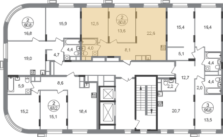 Квартира 60,8 м², 2-комнатная - изображение 2