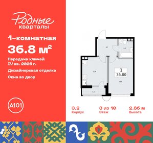 Квартира 36,8 м², 1-комнатная - изображение 1