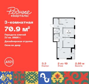 Квартира 70,9 м², 3-комнатная - изображение 1