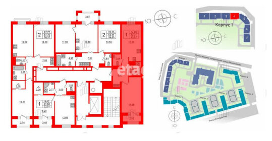 Квартира 43,6 м², 1-комнатная - изображение 2