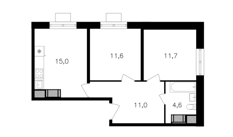 49,5 м², 2-комнатная квартира 19 552 500 ₽ - изображение 73