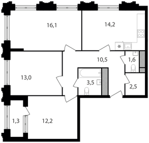 Квартира 74,9 м², 3-комнатная - изображение 1