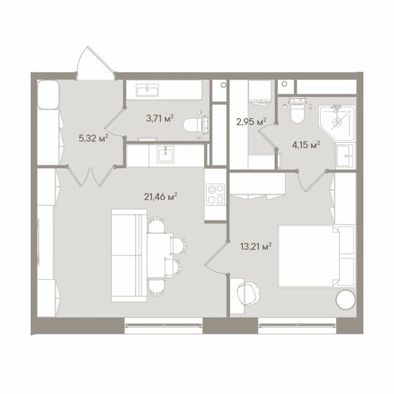 50,8 м², 2-комнатные апартаменты 50 292 000 ₽ - изображение 1