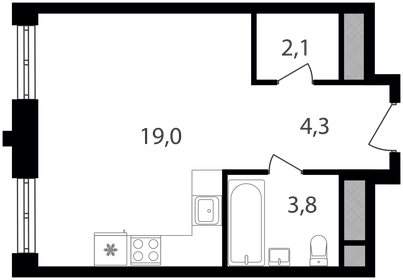 27,6 м², апартаменты-студия 7 827 360 ₽ - изображение 36