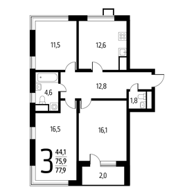 76 м², 3-комнатная квартира 17 670 000 ₽ - изображение 89