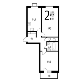64,1 м², 2-комнатная квартира 14 005 850 ₽ - изображение 67