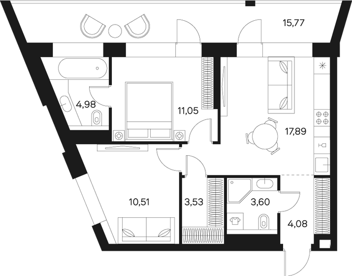 63,5 м², 2-комнатная квартира 33 550 192 ₽ - изображение 1