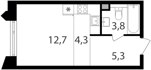 26,1 м², квартира-студия 15 594 750 ₽ - изображение 56