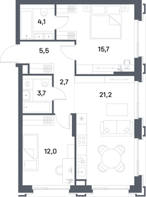 Квартира 64,9 м², 2-комнатная - изображение 1