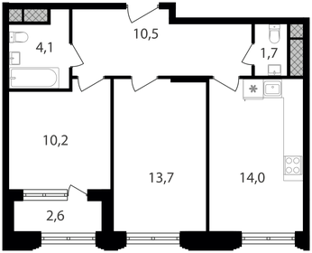 56,8 м², 2-комнатные апартаменты 13 507 040 ₽ - изображение 54