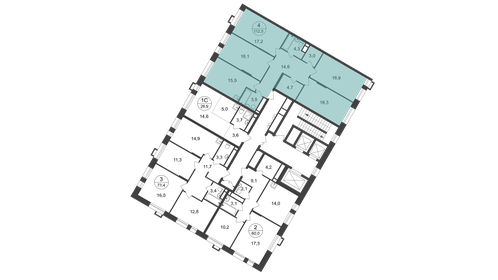 Квартира 112,5 м², 4-комнатная - изображение 2