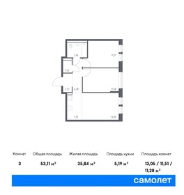 Квартира 53,1 м², 2-комнатная - изображение 1