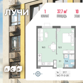 38,7 м², 1-комнатная квартира 11 922 270 ₽ - изображение 12