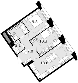 53,4 м², 2-комнатная квартира 13 563 600 ₽ - изображение 80