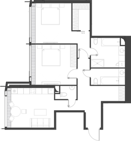 Квартира 95,1 м², 2-комнатная - изображение 2