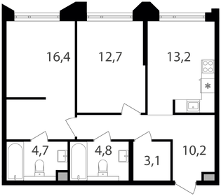 73,3 м², 2-комнатные апартаменты 32 053 600 ₽ - изображение 145
