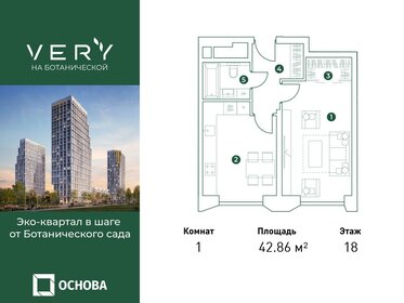 Квартира 42,9 м², 1-комнатная - изображение 1