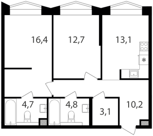 73,3 м², 2-комнатные апартаменты 32 053 600 ₽ - изображение 143
