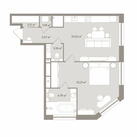 Квартира 60,3 м², 2-комнатные - изображение 1