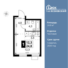 Квартира 24,8 м², студия - изображение 1