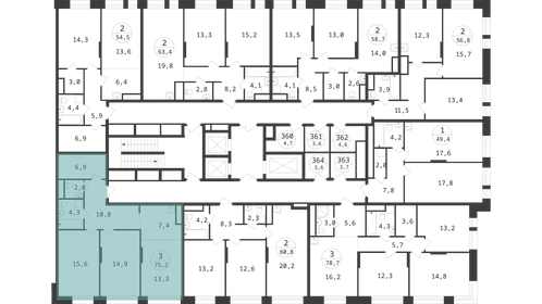 Квартира 75,2 м², 3-комнатная - изображение 2