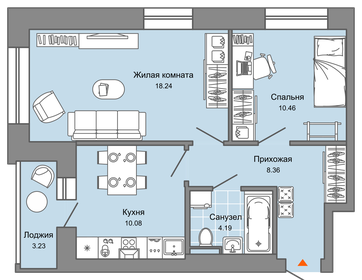 Квартира 53 м², 2-комнатная - изображение 1