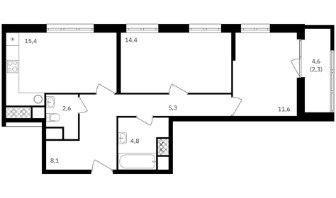 79,4 м², 3-комнатная квартира 27 353 300 ₽ - изображение 15