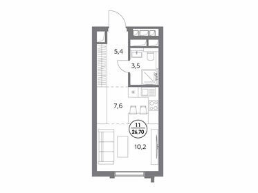 Квартира 26,7 м², студия - изображение 1