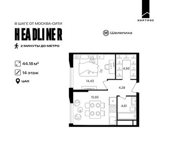 38,7 м², 2-комнатная квартира 17 690 000 ₽ - изображение 125