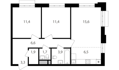 71,4 м², 4-комнатные апартаменты 23 900 000 ₽ - изображение 156