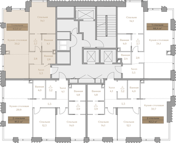 63 м², 1-комнатная квартира 68 778 000 ₽ - изображение 66