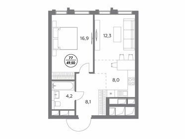 52,7 м², 1-комнатные апартаменты 19 250 000 ₽ - изображение 97