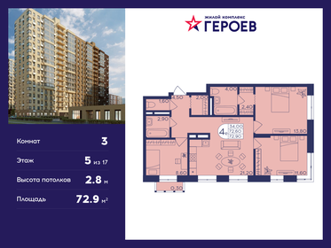 Квартира 72,9 м², 3-комнатная - изображение 1