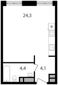 Квартира 32,8 м², студия - изображение 1