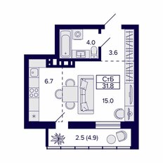 Квартира 31,8 м², студия - изображение 2