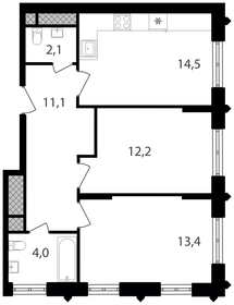 58,7 м², 2-комнатная квартира 16 500 000 ₽ - изображение 126