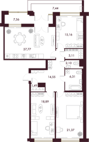 Квартира 117,4 м², 3-комнатная - изображение 1