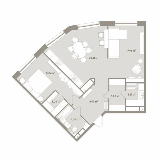 81,2 м², 3-комнатные апартаменты 84 199 648 ₽ - изображение 1