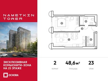 Квартира 48,6 м², 2-комнатные - изображение 1