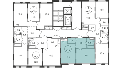 Квартира 45,4 м², 1-комнатная - изображение 2