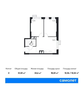 Квартира 51,3 м², 1-комнатные - изображение 1