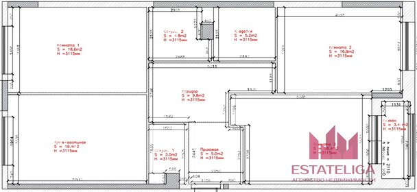 Квартира 104,5 м², 3-комнатная - изображение 1